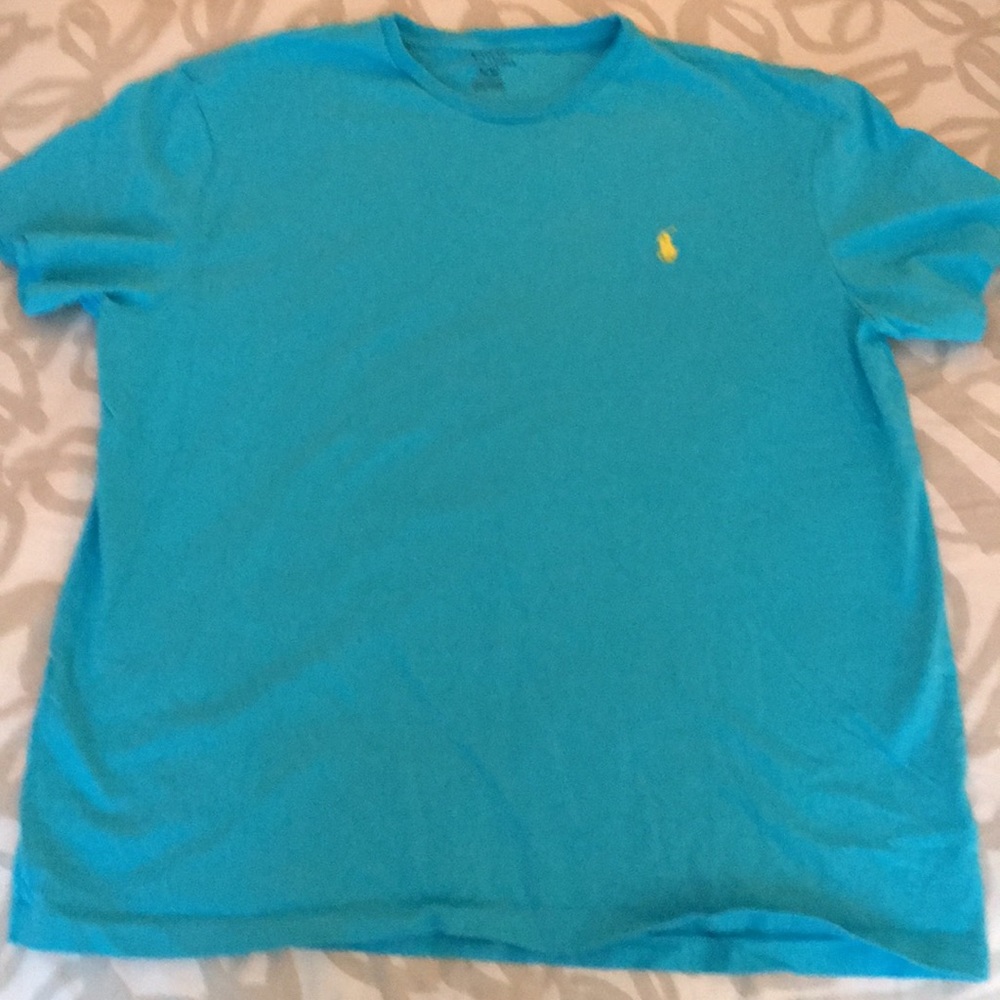 Men’s aqua Ralph Lauren polo tee